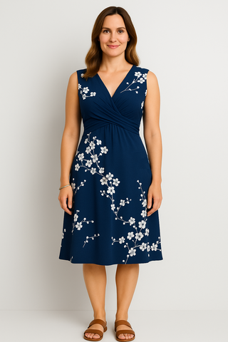 Damenkleid – Wickelausschnitt im Sommerstil, luftig & feminin