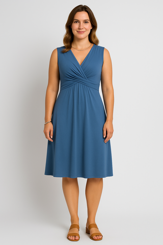 Damenkleid – Wickelausschnitt im Sommerstil, luftig & feminin