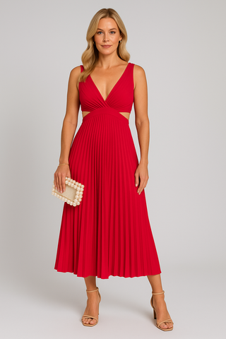 Damenkleid – Plissiert im Abendstil, elegant & fließend