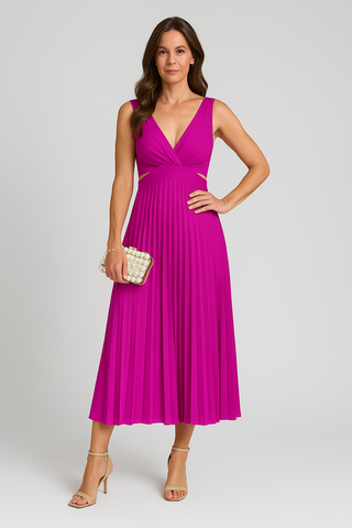 Damenkleid – Plissiert im Abendstil, elegant & fließend