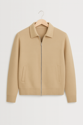 Herrenjacke – Feinstrick mit Reißverschluss, schlicht & edel