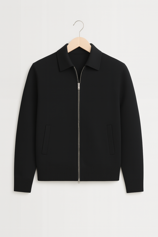 Herrenjacke – Feinstrick mit Reißverschluss, schlicht & edel