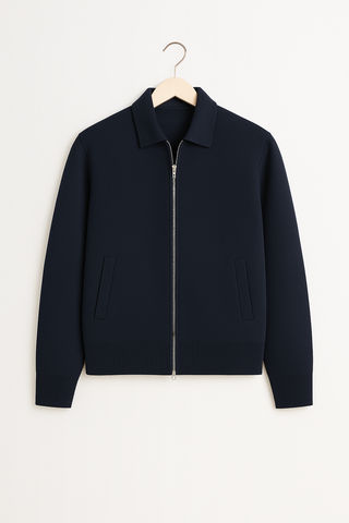 Herrenjacke – Feinstrick mit Reißverschluss, schlicht & edel