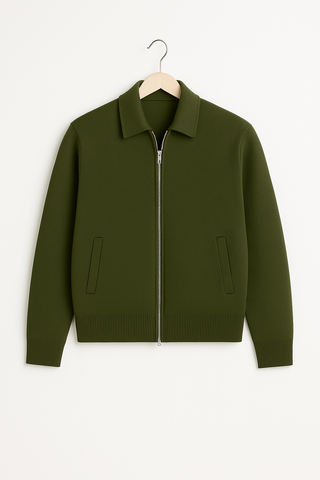 Herrenjacke – Feinstrick mit Reißverschluss, schlicht & edel