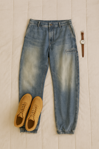 Herrenjeans – Used-Look aus Denim-like, luftig & modern