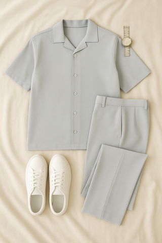 Herren-Sommer-Set - Eleganter Look in baumwollähnlichem Material, stilvoll & bequem