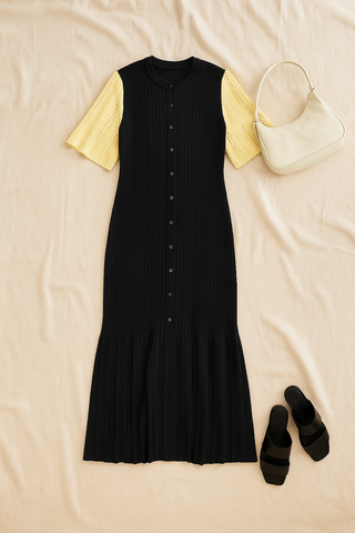 Damen Midikleid – Baumwoll‑Strick, elegant & figurbetont