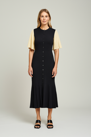 Damen Midikleid – Baumwoll‑Strick, elegant & figurbetont