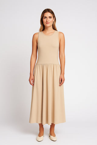 Damen Kleid – Patchwork-Stil, elegant & ärmellos