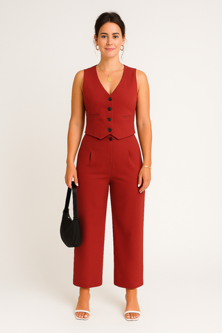 Damen Set – Ärmelloser Blazer & Hose, elegant & modern
