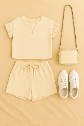Damen Set – Kurzarmbluse & Shorts, luftig & lässig
