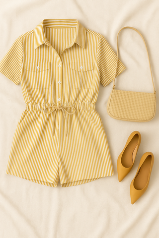 Damen Set – Gestreift mit Taillenzug, sommerlich & bequem