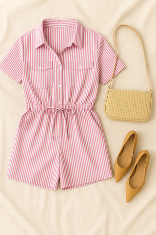 Damen Set – Gestreift mit Taillenzug, sommerlich & bequem