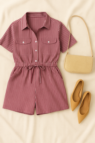 Damen Set – Gestreift mit Taillenzug, sommerlich & bequem