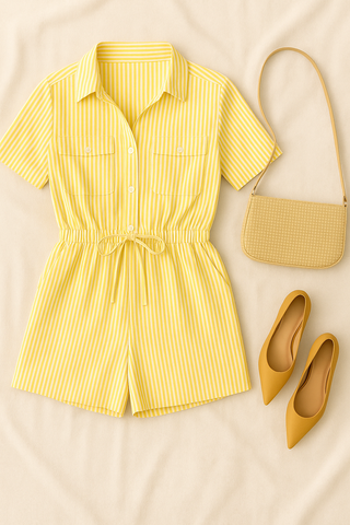 Damen Set – Gestreift mit Taillenzug, sommerlich & bequem