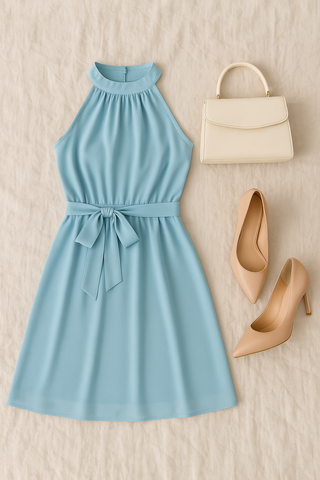 Damen Sommerkleid – Kurz, A-Linie & Faltenoptik, luftig & feminin