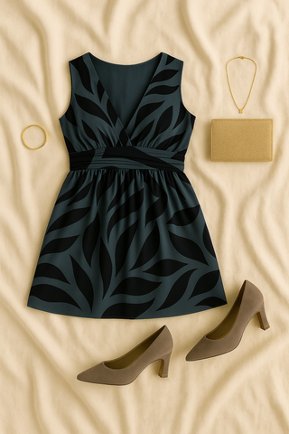 Damen Sommerkleid – Ärmellos mit Allover-Print & Rüschen, feminin & luftig