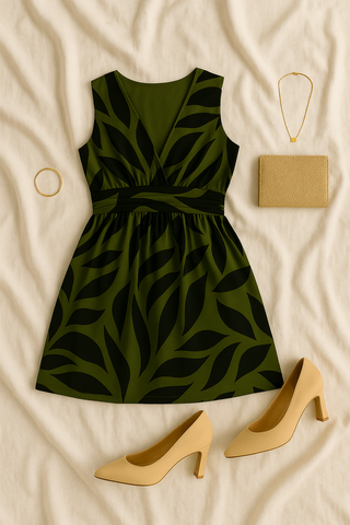 Damen Sommerkleid – Ärmellos mit Allover-Print & Rüschen, feminin & luftig