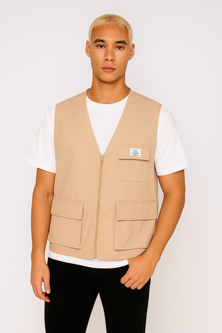 Herren Weste – Utility-Style mit Klappentaschen, Lässig & Vielseitig