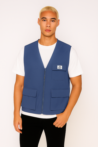 Herren Weste – Utility-Style mit Klappentaschen, Lässig & Vielseitig