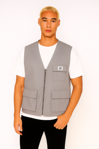 Herren Weste – Utility-Style mit Klappentaschen, Lässig & Vielseitig