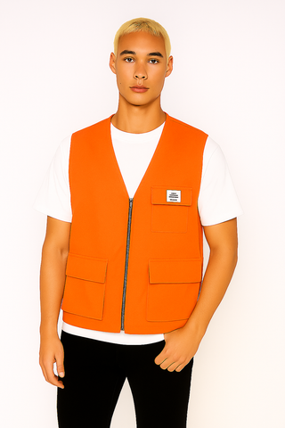 Herren Weste – Utility-Style mit Klappentaschen, Lässig & Vielseitig