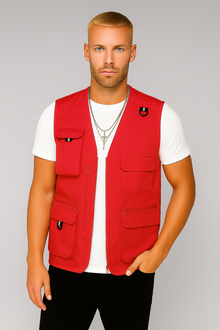 Herren Weste – Mesh-Design im Utility-Look, Atmungsaktiv & Funktional