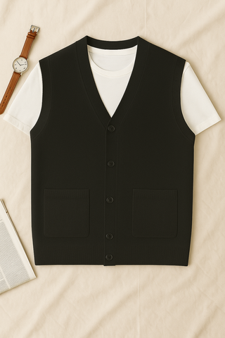 Herren Strickweste – Grobstrick im Oversize-Look, Warm & Lässig
