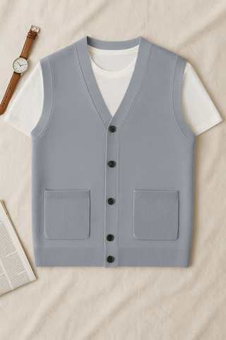 Herren Strickweste – Grobstrick im Oversize-Look, Warm & Lässig