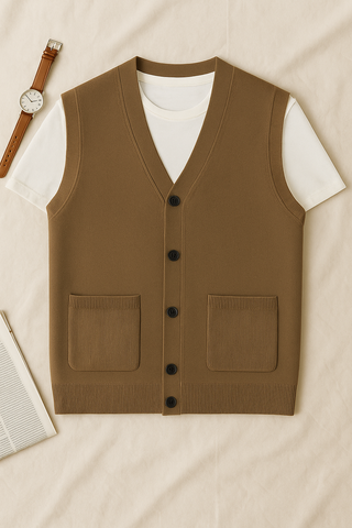 Herren Strickweste – Grobstrick im Oversize-Look, Warm & Lässig