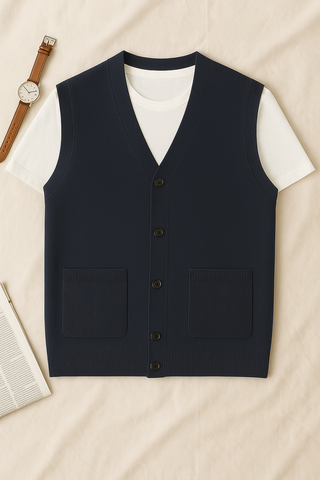 Herren Strickweste – Grobstrick im Oversize-Look, Warm & Lässig