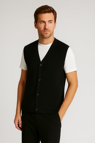 Herren Strickweste – Grobstrick im Oversize-Look, Warm & Lässig
