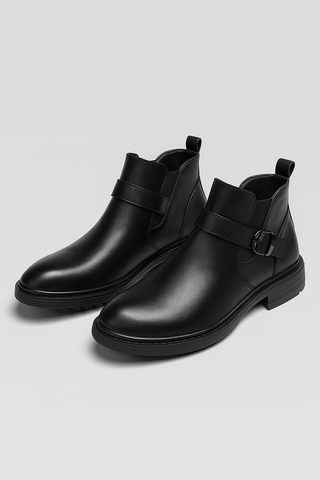 Herren Stiefeletten – Klassisch mit Riemenverschluss, Bequem & Alltagstauglich