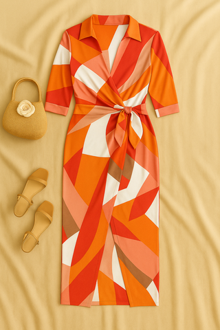 Damen Wickelkleid – Elegant & Bequem, Für Urlaub, Dinner & Sommer