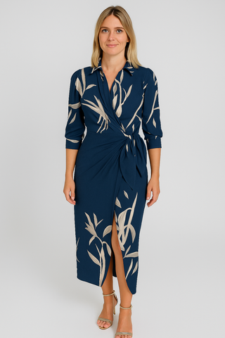 Damen Wickelkleid – Elegant & Bequem, Für Urlaub, Dinner & Sommer