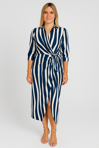 Damen Wickelkleid – Elegant & Bequem, Für Urlaub, Dinner & Sommer