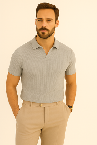 Herren Poloshirt – Waffelstruktur & Modern, Lässig & Komfortabel