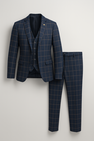 Herren Anzug – Kariert & Dreiteilig, Elegant & Modern