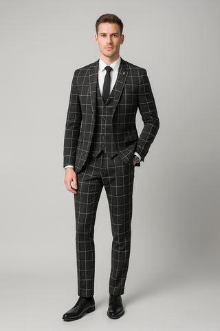 Herren Anzug – Kariert & Dreiteilig, Elegant & Modern