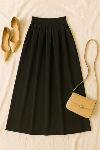 Damen A-Linien-Rock – Elegant & Schlicht, Hohe Taille & Maxi-Länge