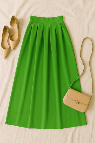 Damen A-Linien-Rock – Elegant & Schlicht, Hohe Taille & Maxi-Länge