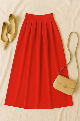 Damen A-Linien-Rock – Elegant & Schlicht, Hohe Taille & Maxi-Länge
