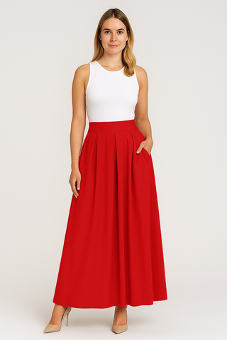 Damen A-Linien-Rock – Elegant & Schlicht, Hohe Taille & Maxi-Länge