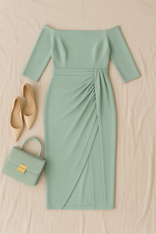 Damen Abendkleid – Pailletten-Look, Glänzend & Elegant