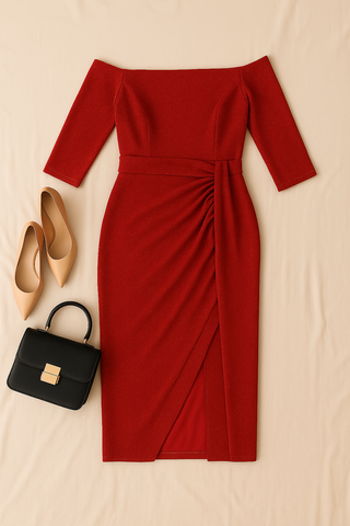 Damen Abendkleid – Pailletten-Look, Glänzend & Elegant