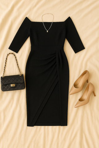 Damen Abendkleid – Pailletten-Look, Glänzend & Elegant