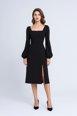 Damen Kleid – Vintage Midikleid, Elegant & Zeitlos