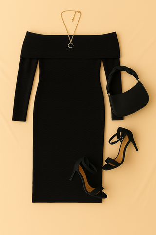 Damen Kleid – Maxi mit Rückenausschnitt, Elegant & Figurbetont