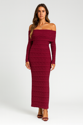 Damen Kleid – Maxi mit Rückenausschnitt, Elegant & Figurbetont