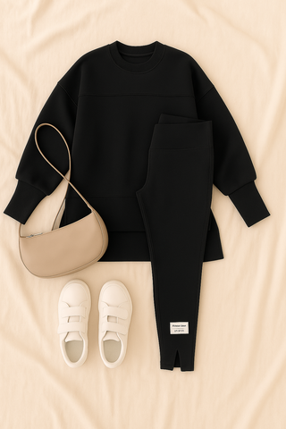 Damen Zweiteiler – Sweatshirt & Hose, Locker & Modisch